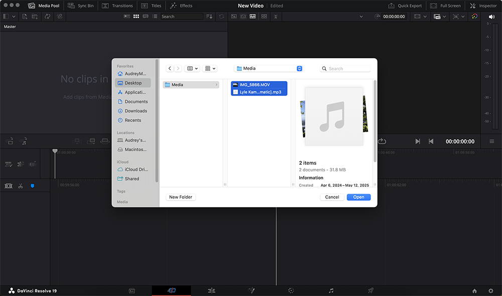 How to Add Music to DaVinci Resolve (Step-by-Step Guide) Add Music to DaVinci Resolve: Select Media Files