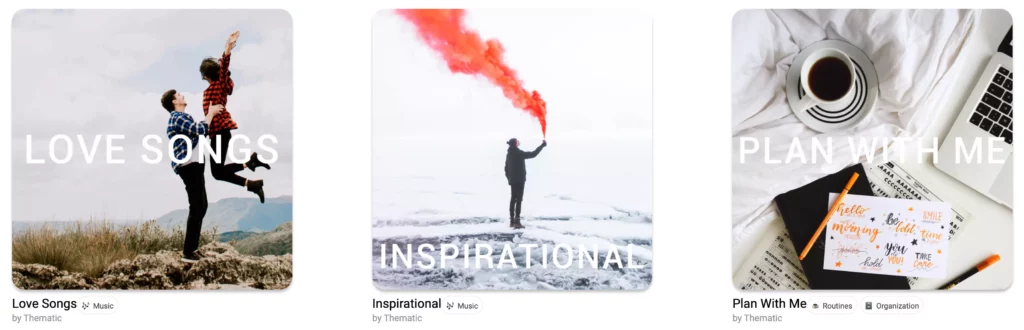 Thematic Curated Playlists